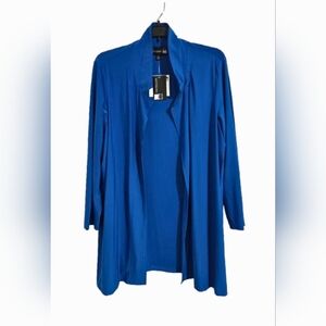 Antthony Women’s Cardigan 2X Blue Open Front Draped NWT Plus